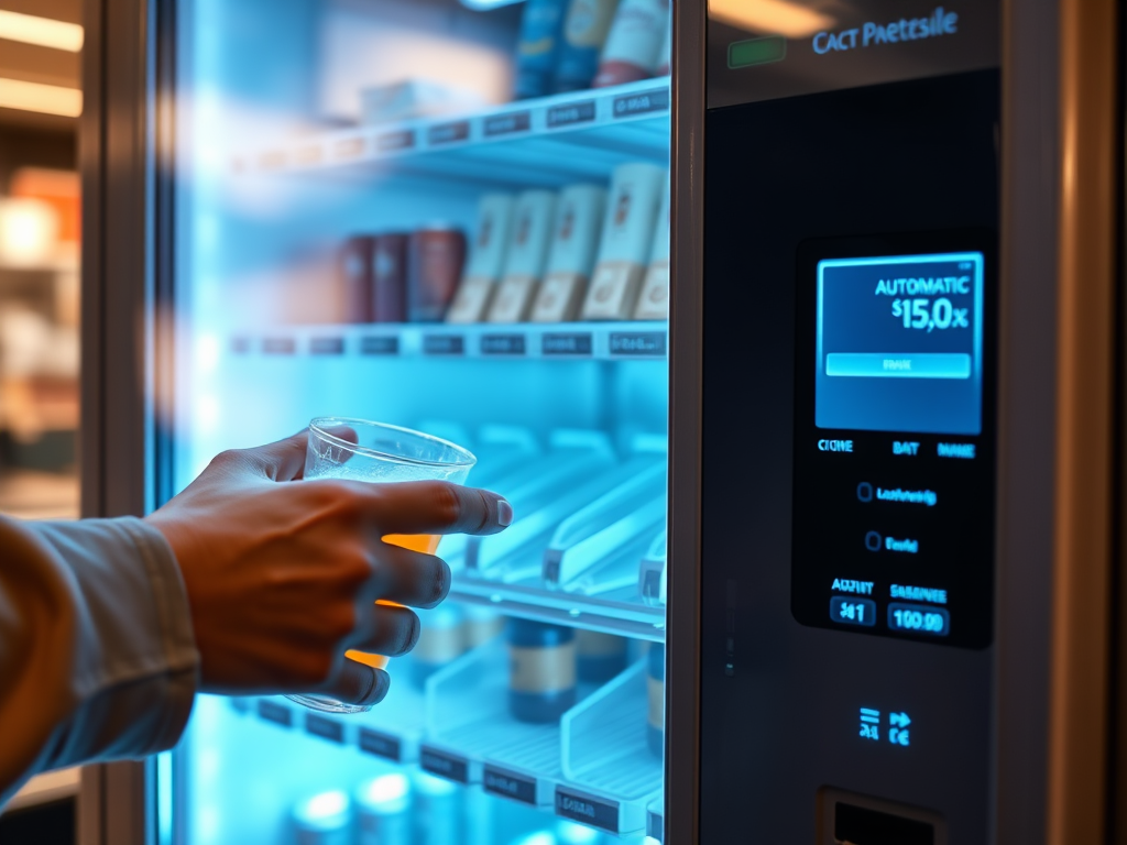 Smart vending machine in use
